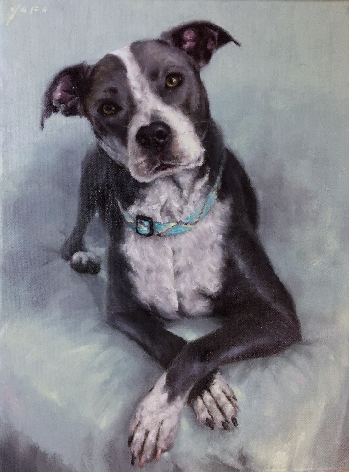 Pet Custom Oil Portrait Painting 12x16 inch from