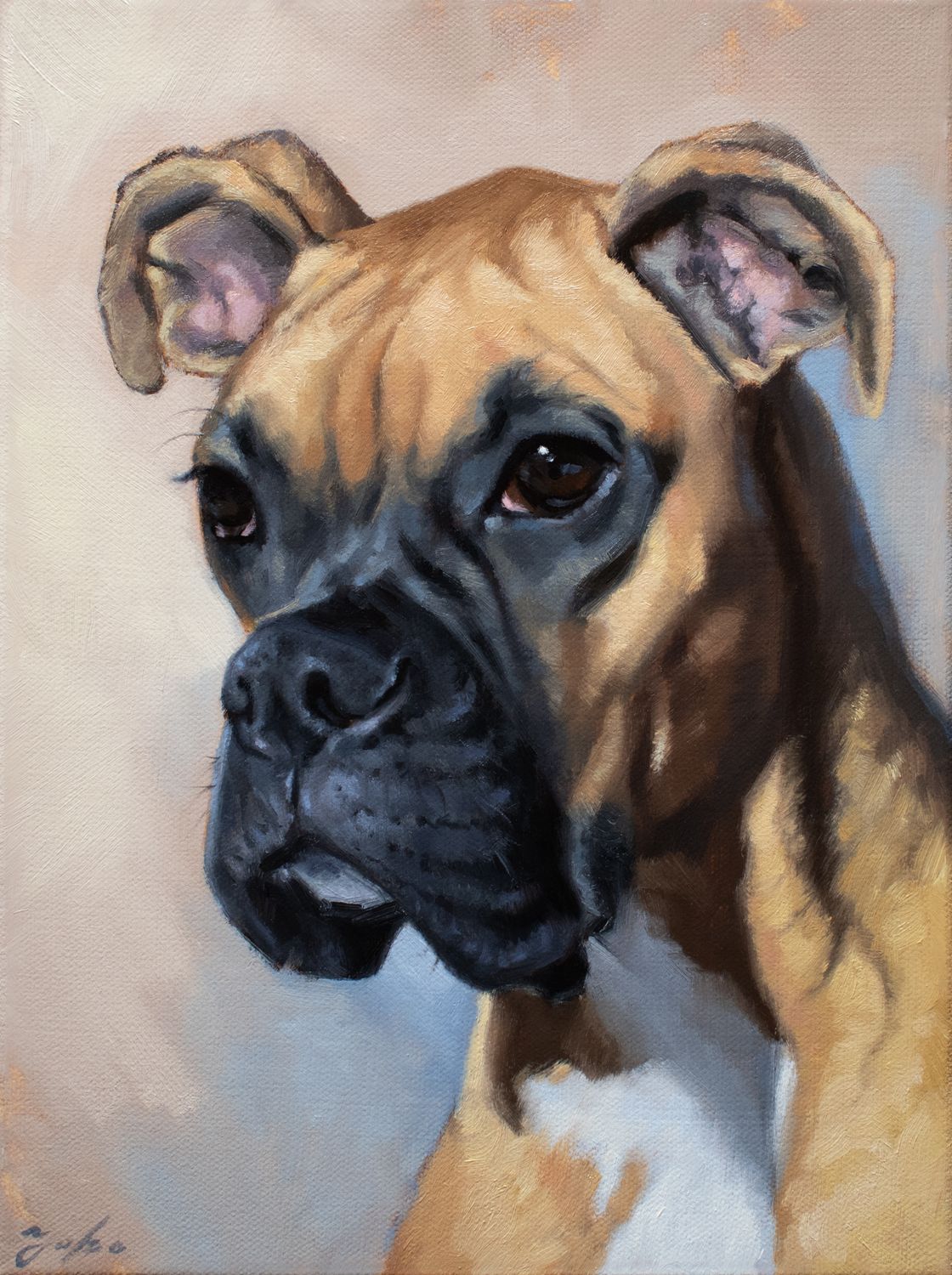 9 x 12 inch - Pet Custom Oil Portrait Painting from