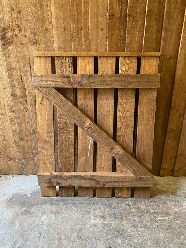 Back view of hit and miss wooden pedestrian gate – pressure treated timber