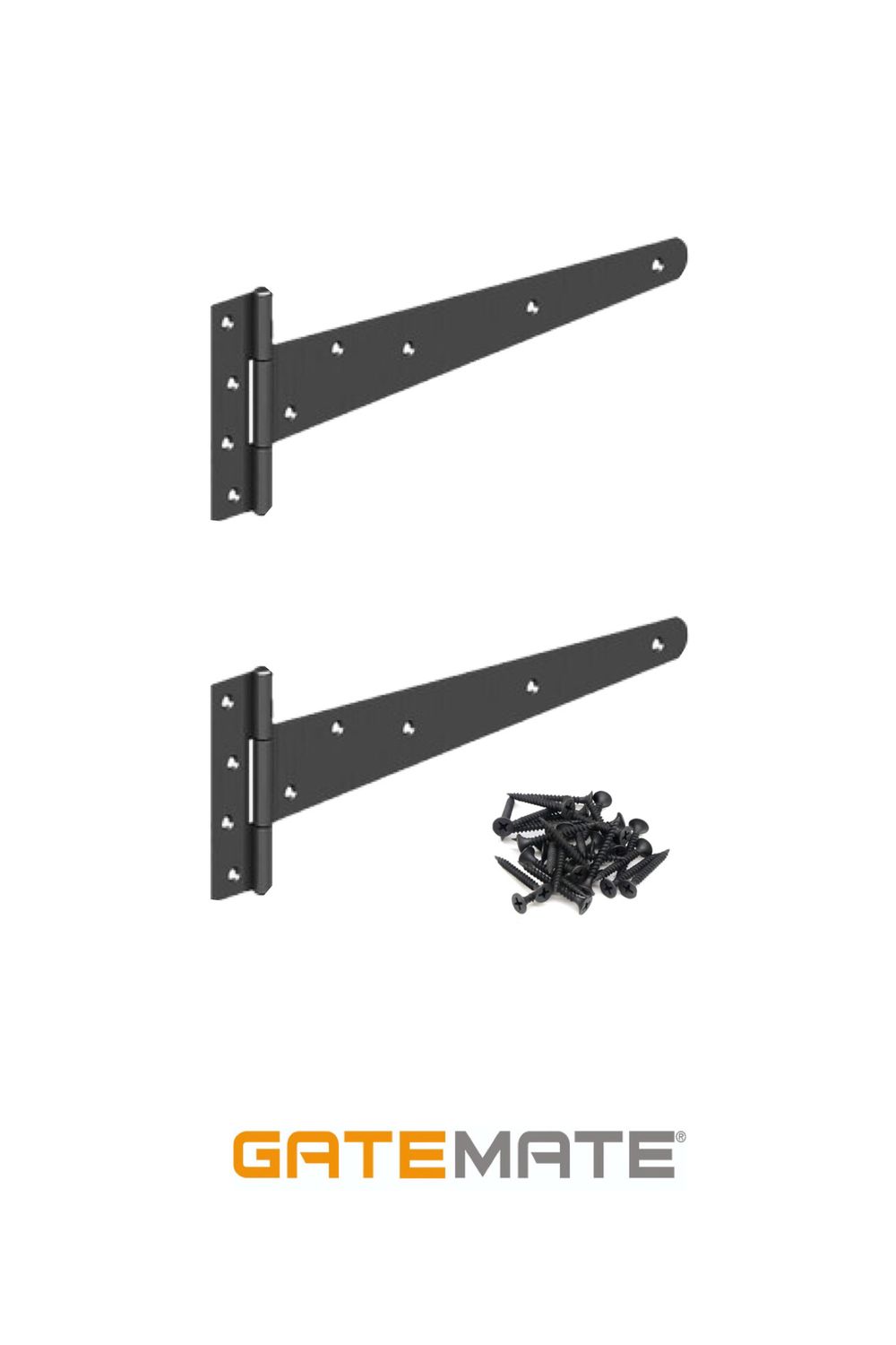 GATEMATE 16” T-Hinge Set – Epoxy Black (with Screws)