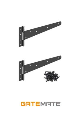 GATEMATE 16” T-Hinge Set – Epoxy Black (with Screws)
