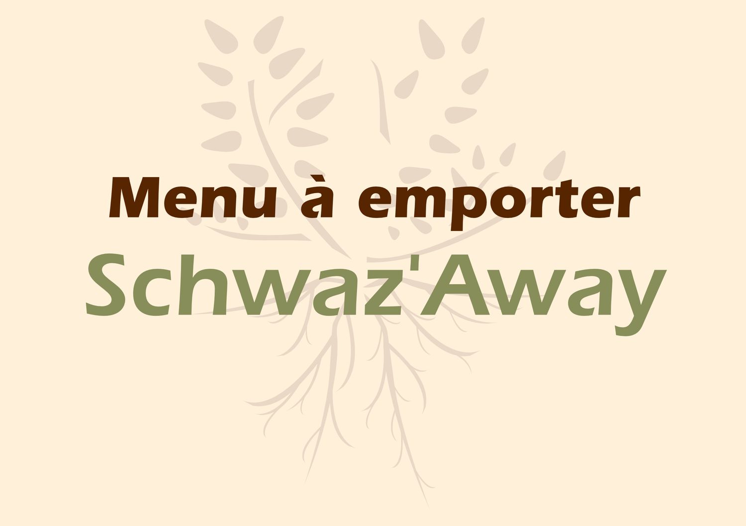 Menu à emporter Menu à emporter