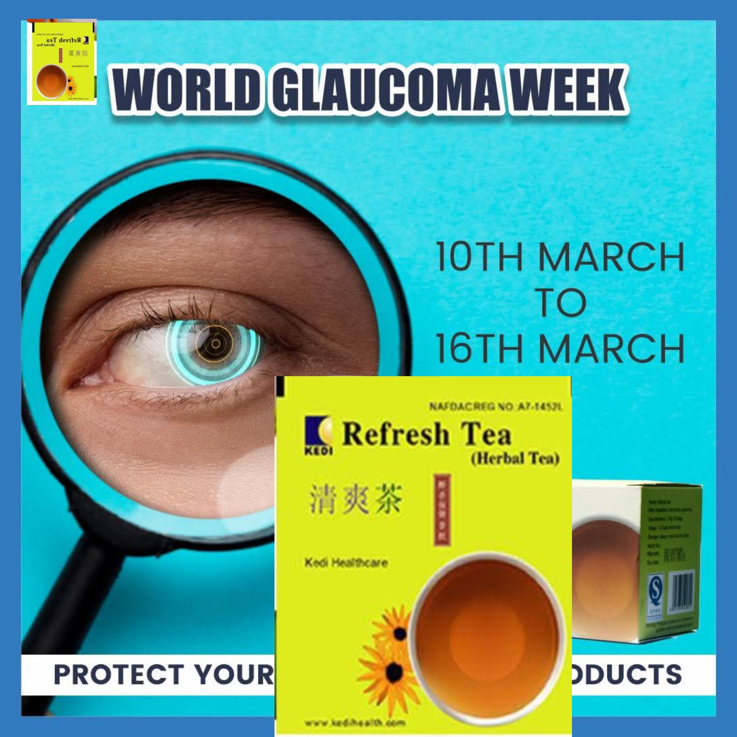 REFRESH TEA / Clears the Throat and Improves Vision / 20 Teabags