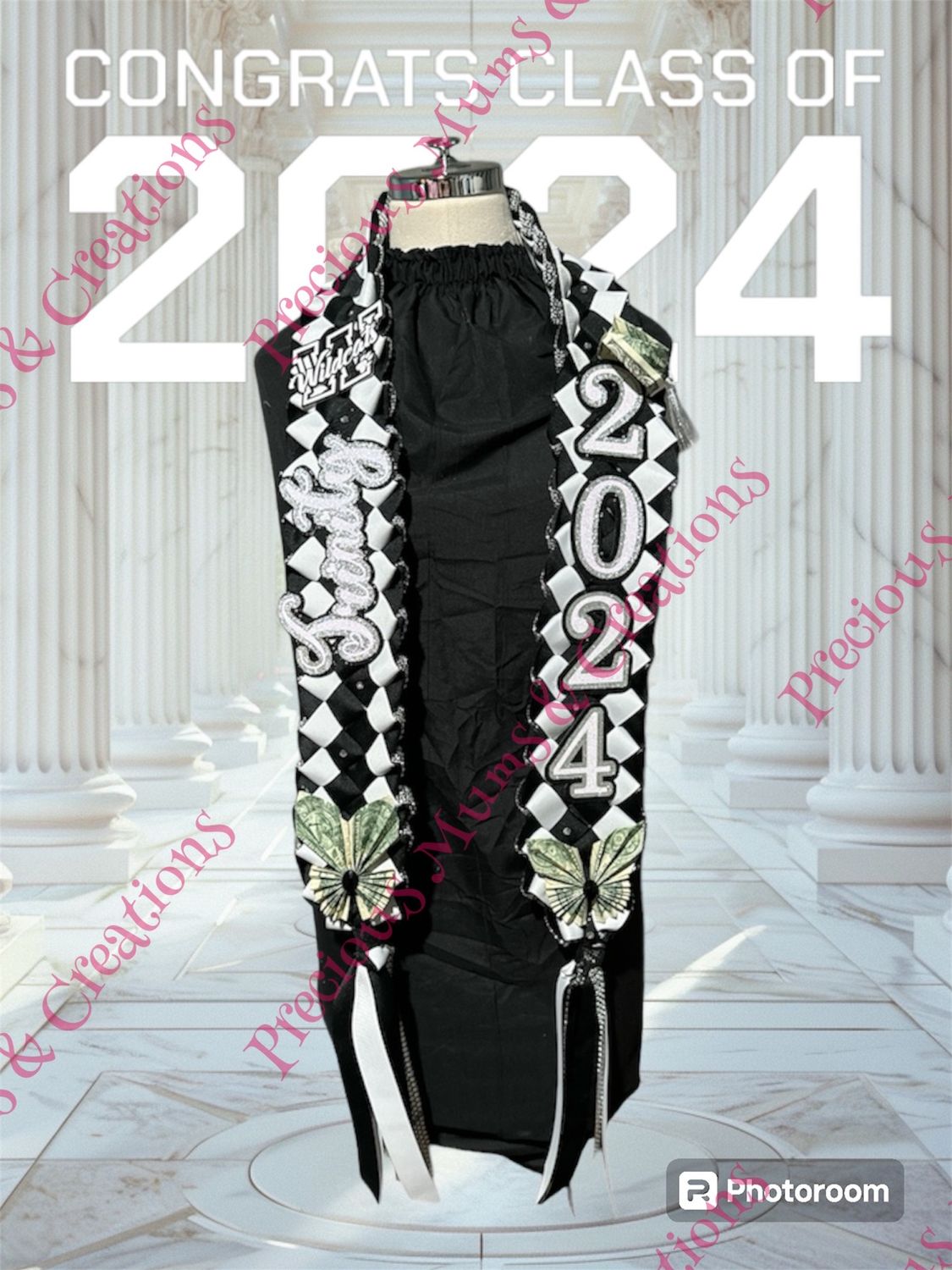 Graduation Lei  (4) Open Satin Colors