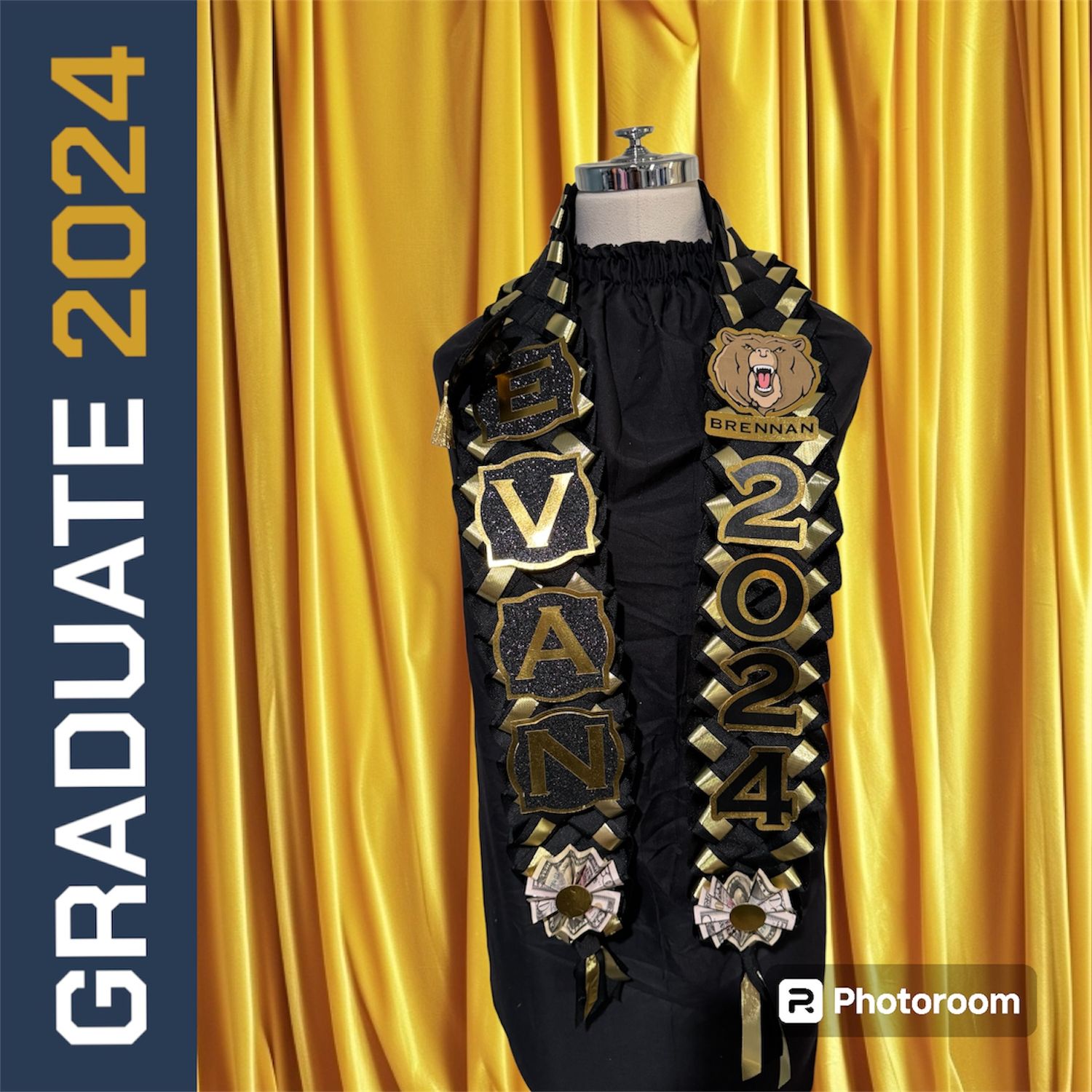 Grosgrain Ribbon Graduation (Open) Lei  (2) Ribbon Colors