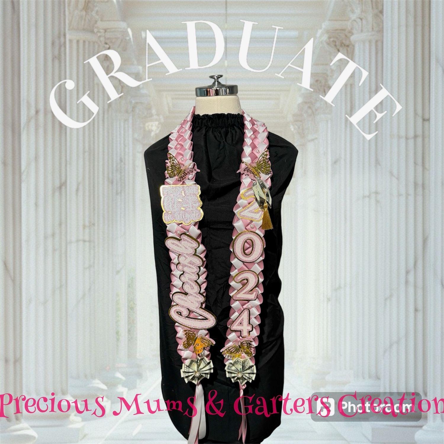Graduation Lei  (2) OPEN Satin Colors