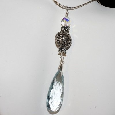 Sleek &amp; Sexy Mystic Blue Topaz Gemstone Necklace