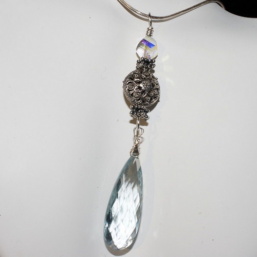 Sleek &amp; Sexy Mystic Blue Topaz Gemstone Necklace