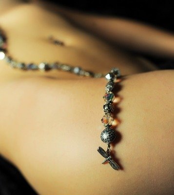 ~Secret Places~ Chunky Bali &amp; Thai Silver Beaded Necklace with Vintage Swarovski Crystals