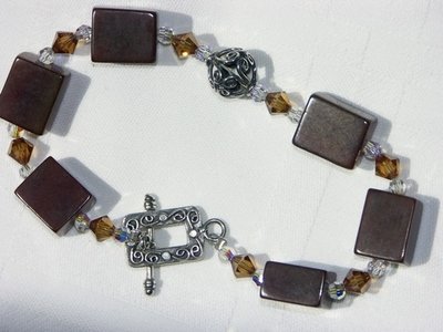 New Jade and Swarovski Crystal Bracelet