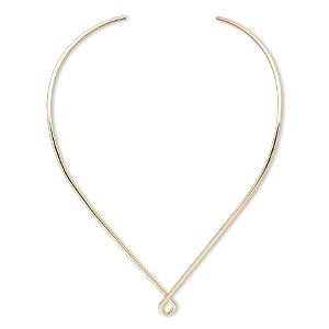 Gold Tone Neck Wire Choker with Princess Style Loop