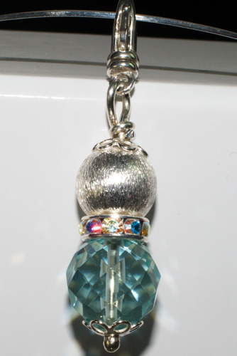 Blue Quartz and Sterling Silver Pendant on Sterling Silver Wire