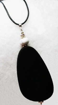Black and White Beaded Necklace with Howlite Stone