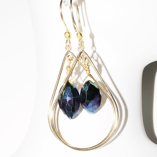 Mystic Spinel Faceted Gemstone Earrings on Gold-Filled Wire