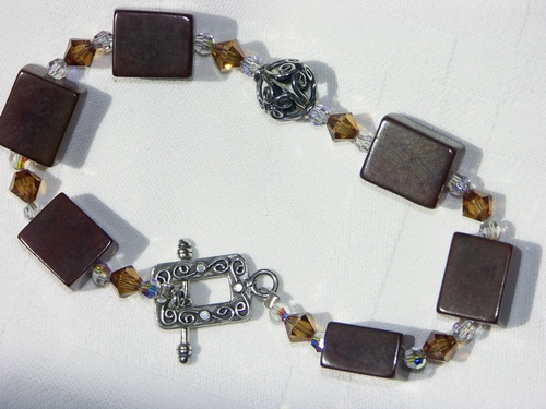 New Jade and Swarovski Crystal Bracelet