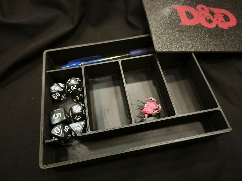 Caja para jugadores de rol D&D con tapa deslizable grande