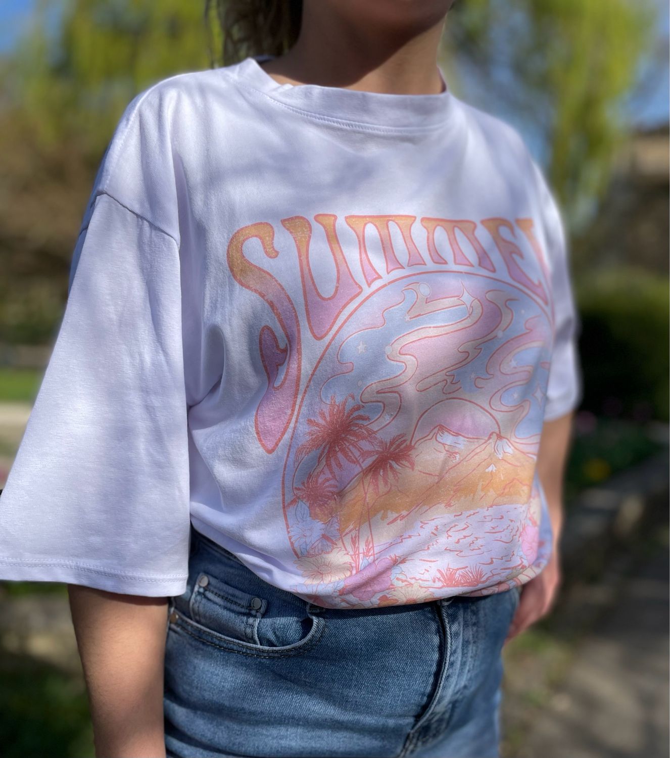 T-shirt &quot;Summer&quot; – Blanc