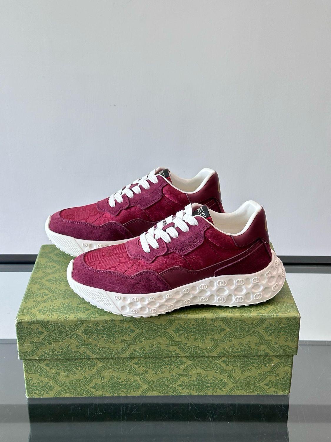 Gucci Men Shoes — KAOI03 GG Monogram Retro Casual Sneakers