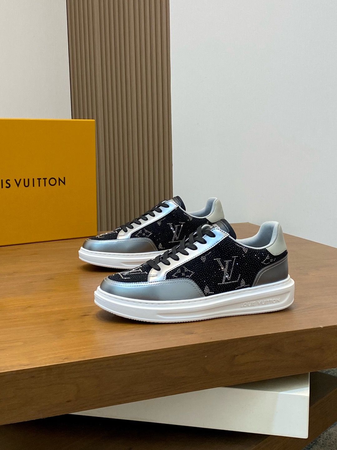 Louis Vuitton Men Shoes IAOI13 — Rhinestone Monogram Trainer Sneakers