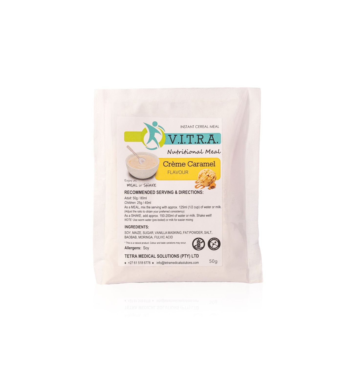VITRA STRENGTH 30 x 50g Sachets Crème Caramel Flavour