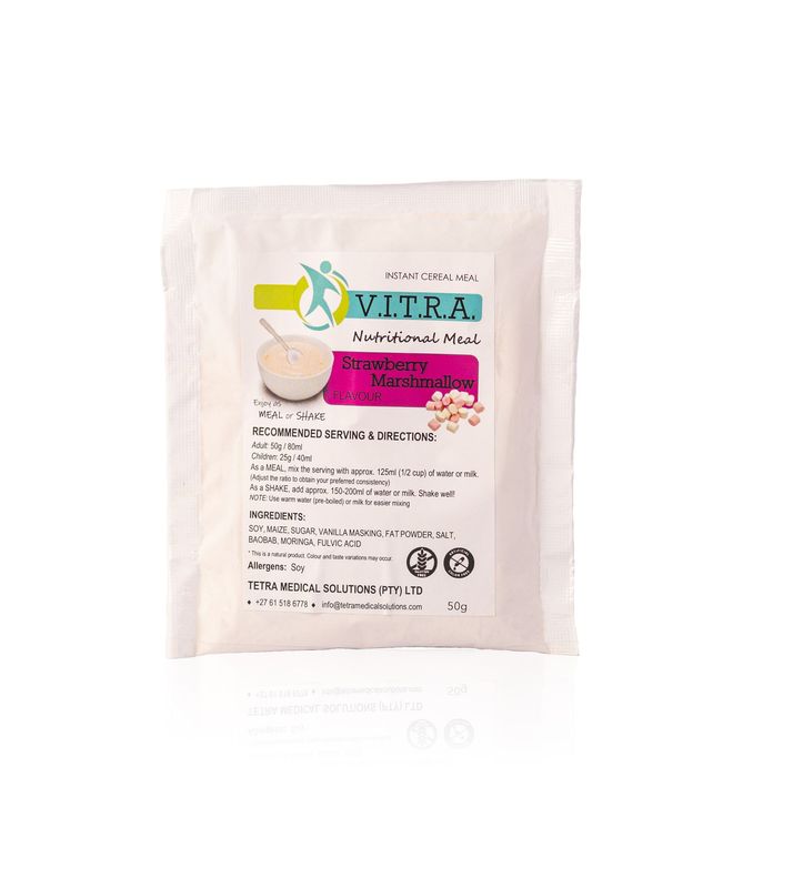 VITRA STRENGTH 30 x 50g Sachets Strawberry Marshmallow Flavour