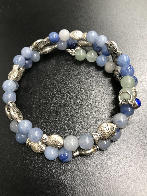 Blue Agate Fish Wrap