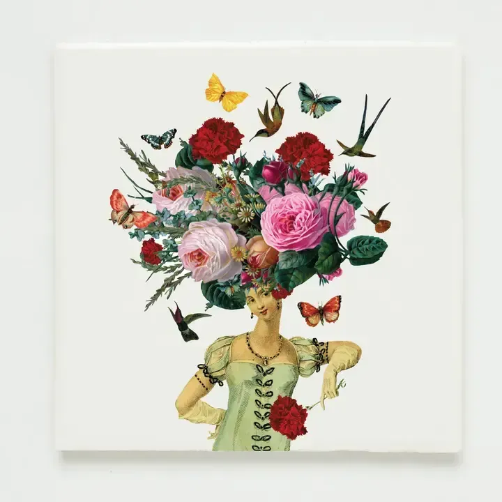 Wandtegel Lylies, dame floral
