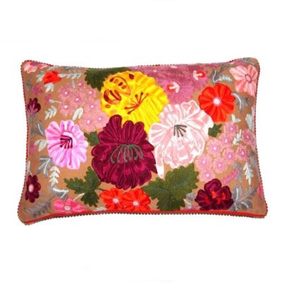 Kussen canvas bloemen