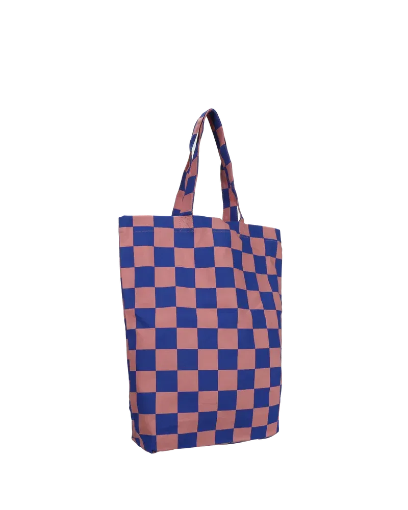 Tas checkerboard roze blauw
