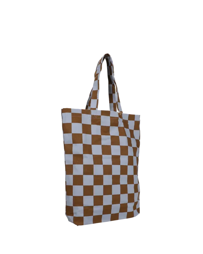 Tas checkerboard lichtblauw groen