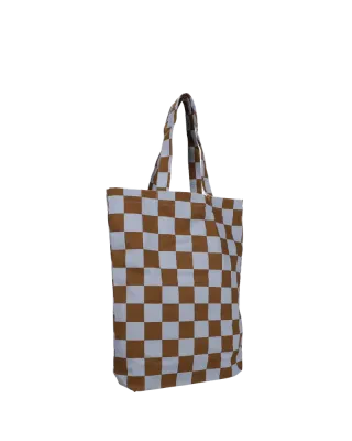 Tas checkerboard lichtblauw groen