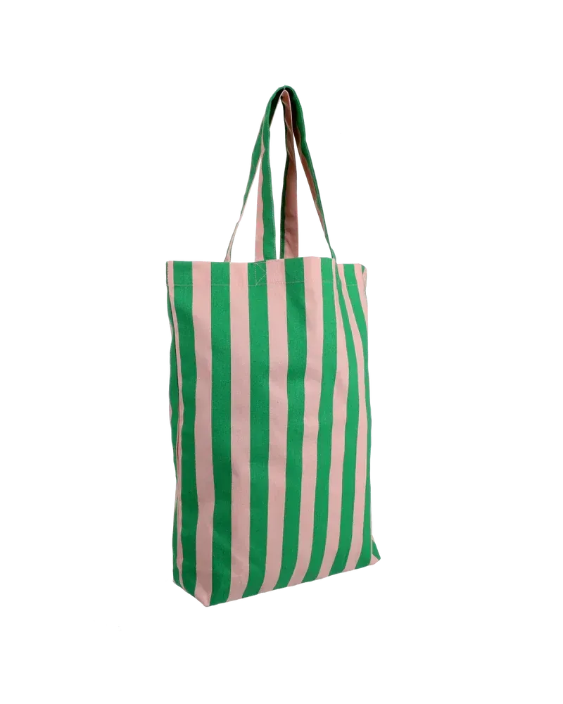 Tas stripes groen zacht roze