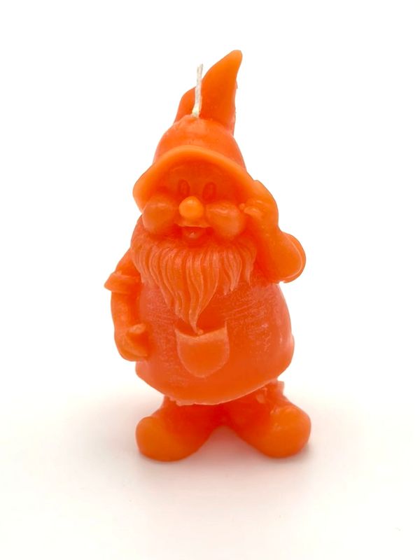 Kabouter kaars oranje