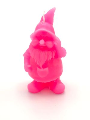 Kabouter kaars fluor roze