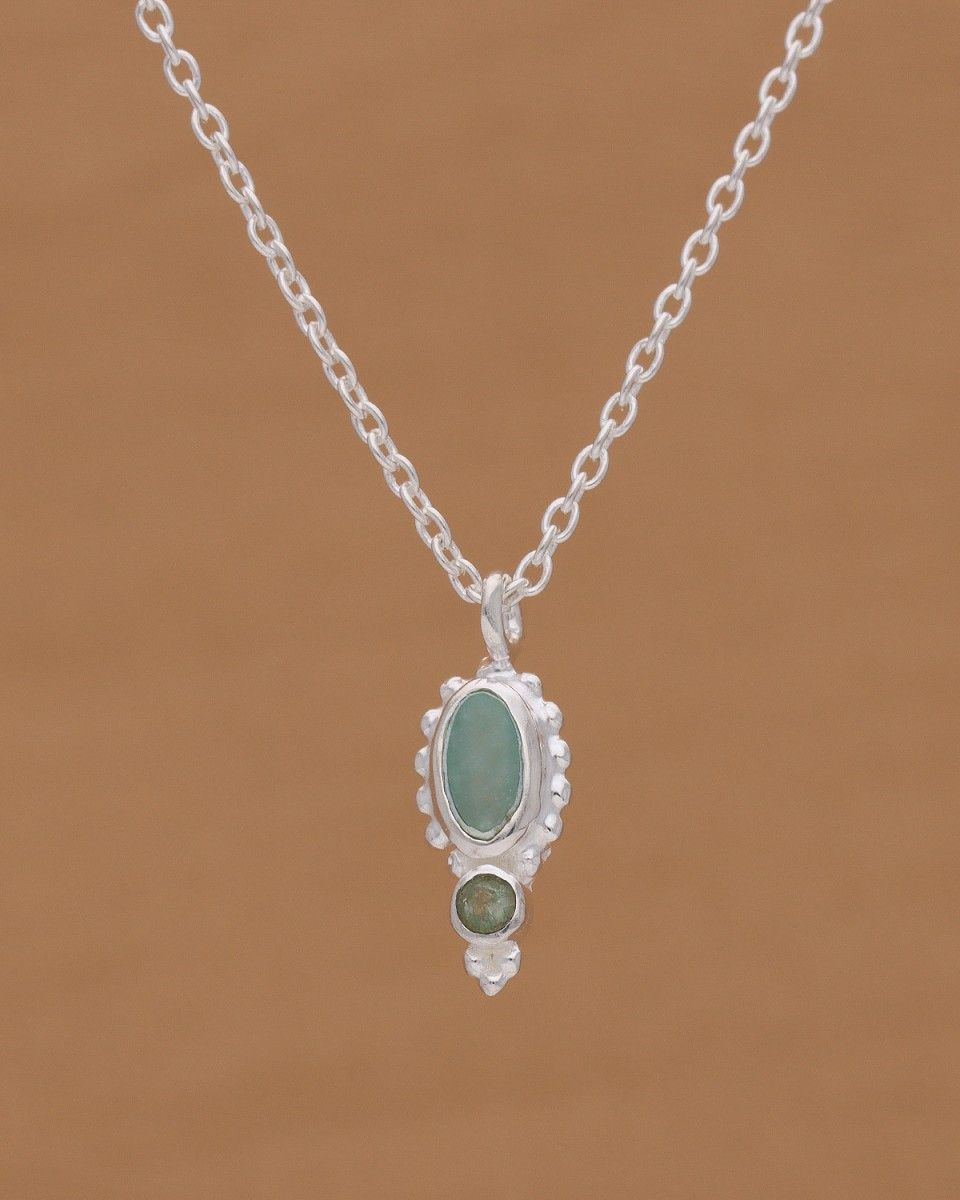 Zilver kettinkje met amazoniet