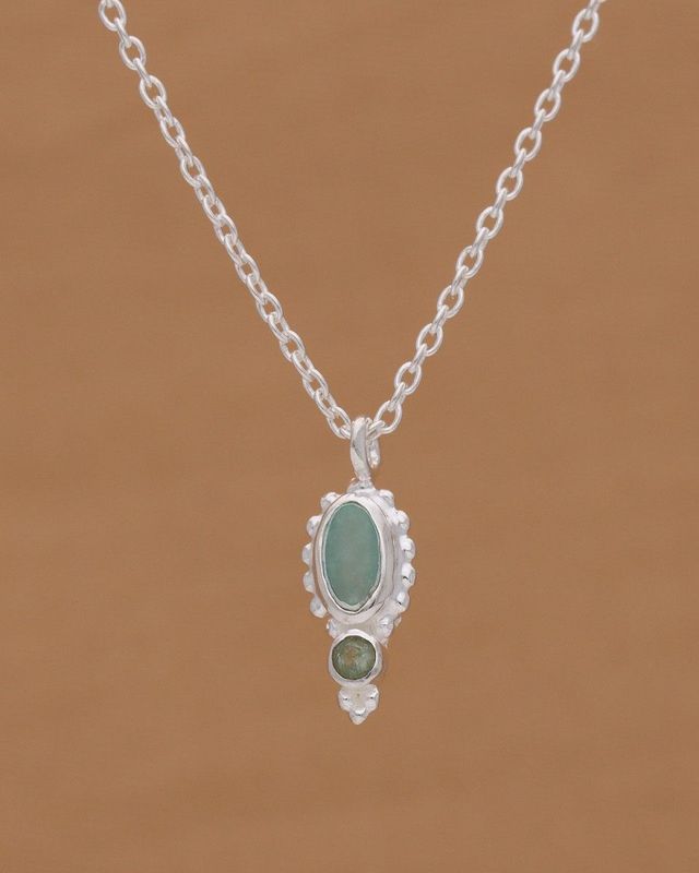 Zilver kettinkje met amazoniet