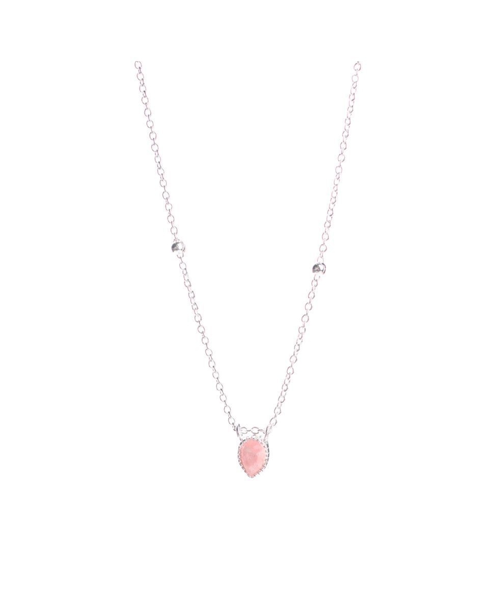 Zilver kettinkje met rhodoniet
