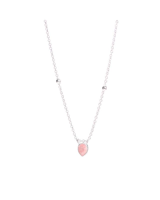 Zilver kettinkje met rhodoniet