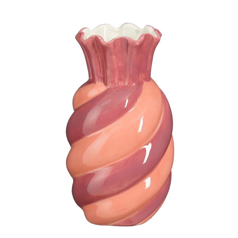 Vaas swirl roze-bordeaux