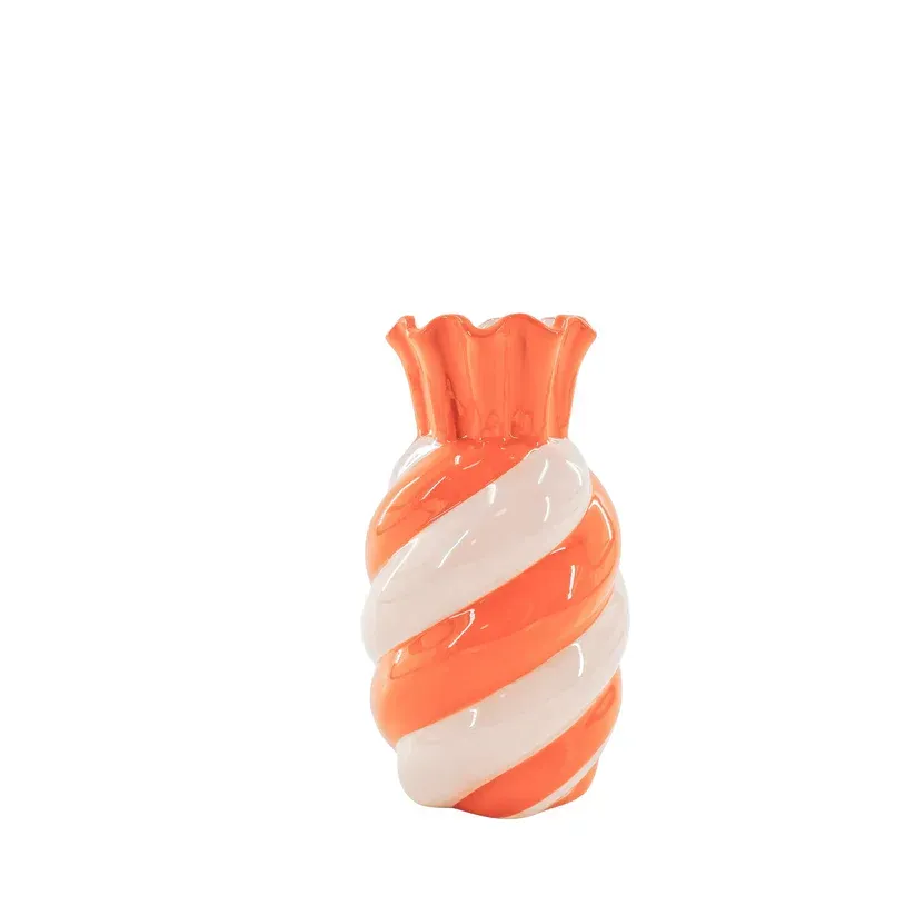 Vaas swirl roze/oranje