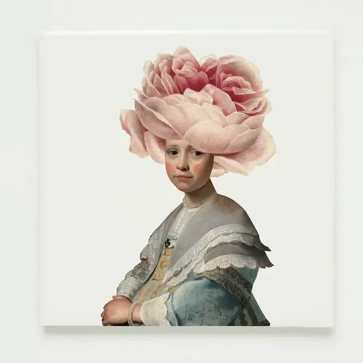 Wandtegel Lylies, Rijksmuseum meisje met roos