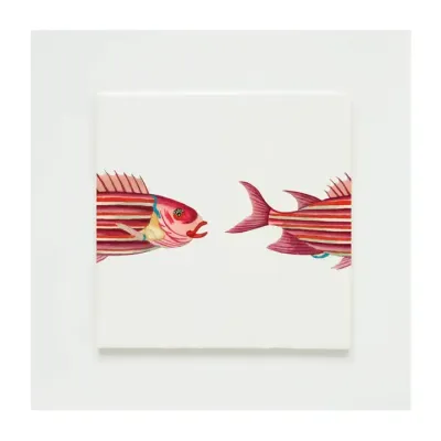 Wandtegel Lylies, Collectie Louis Renard vis