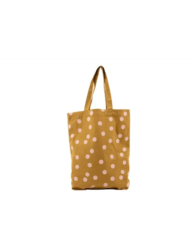 Tas polka dot gold roze