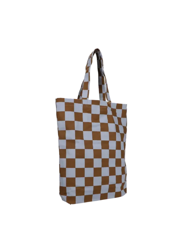 Tas checkerboard lichtblauw groen