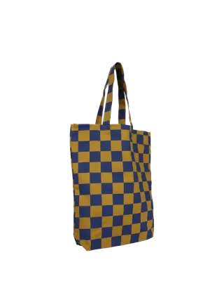 Tas checkerboard blauw groen