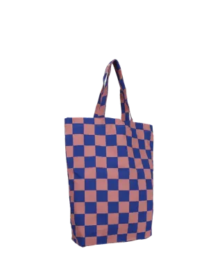 Tas checkerboard roze blauw