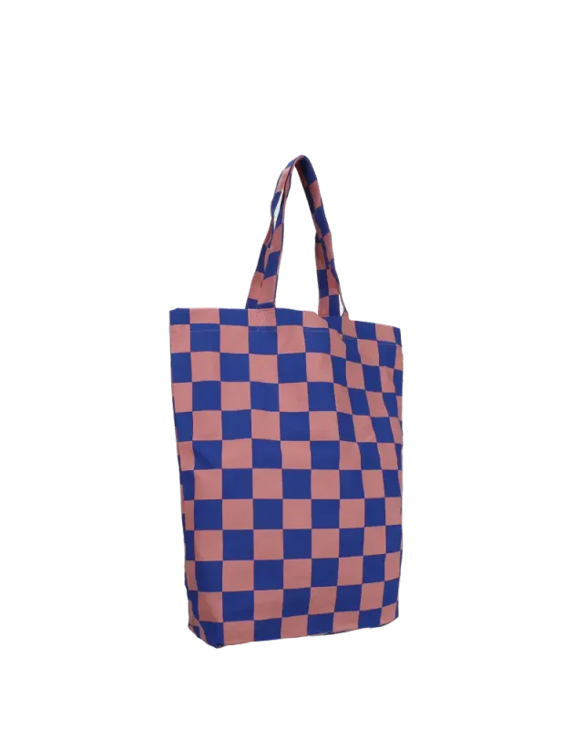 Tas checkerboard roze blauw