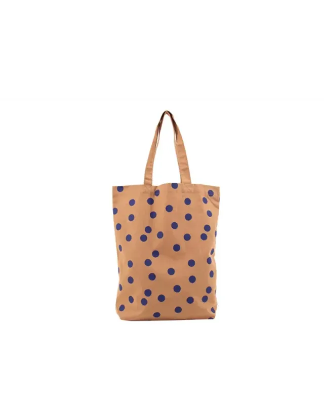 Tas polka dot bruin blauw