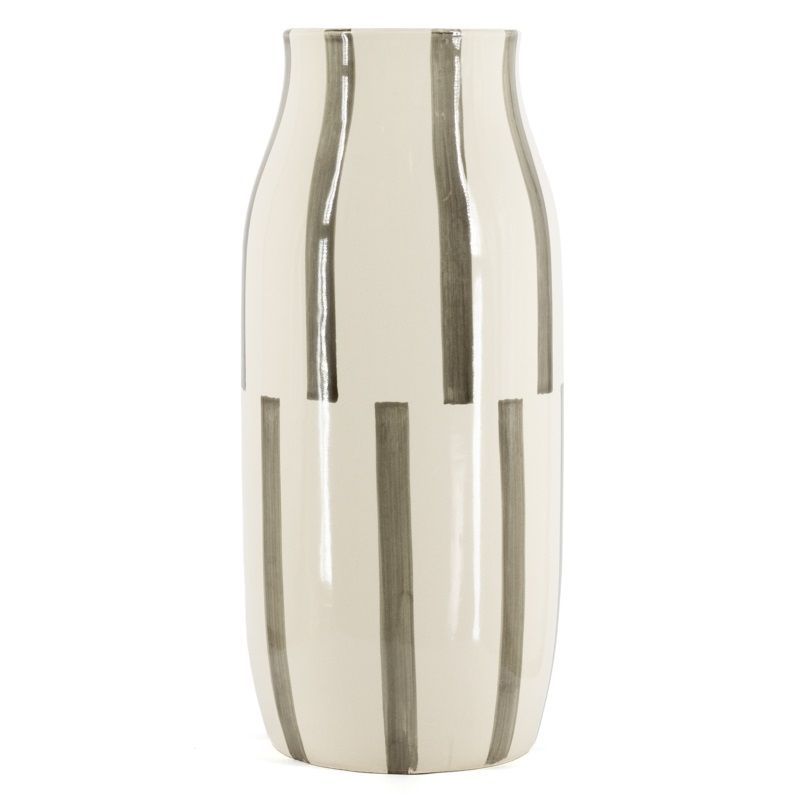 Vaas keramiek L, zand/groen