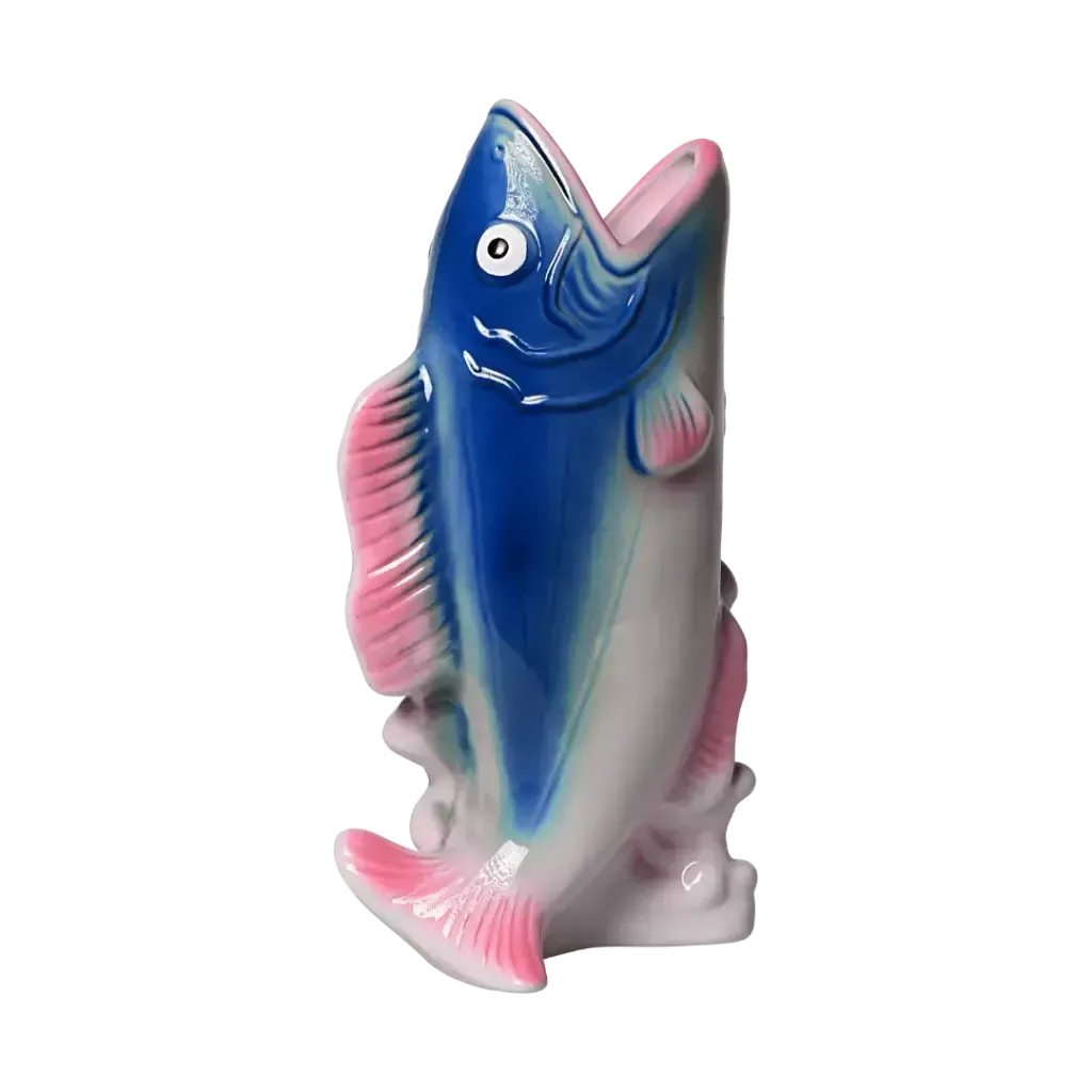 Vis vaas Kitsch Kitchen blauw-roze Vis vaas Kitsch Kitchen blauw-roze